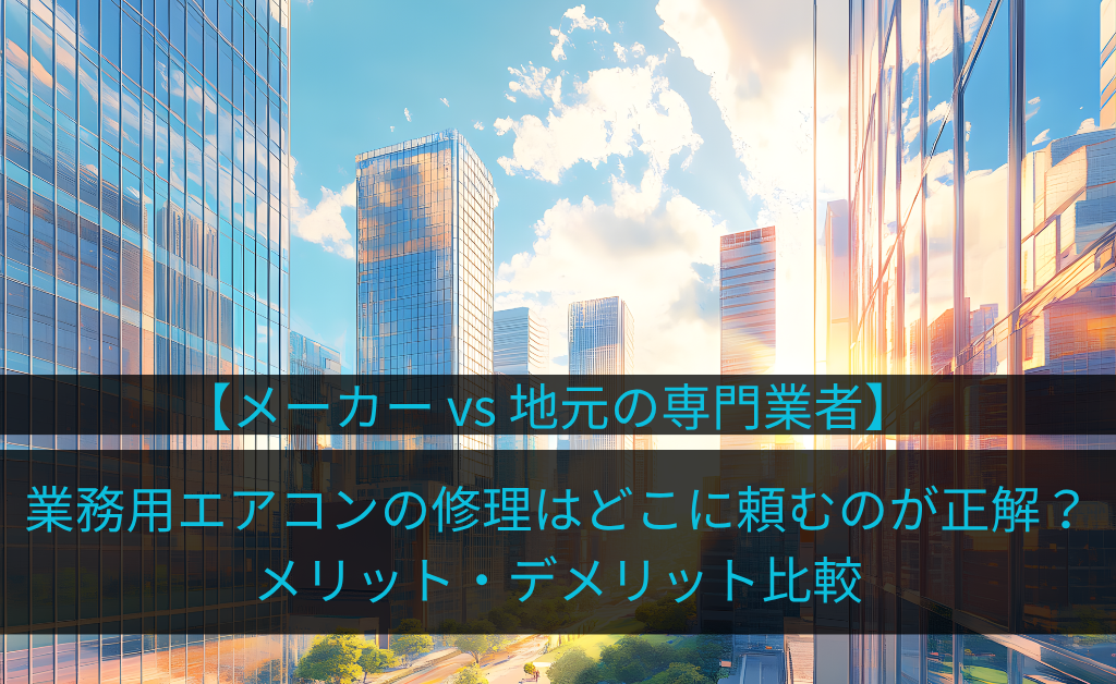 【メーカー vs 地元の専門業者】業務用エアコンの修理はどこに頼むのが正解？メリット・デメリット比較