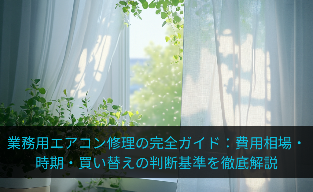 業務用エアコン修理の完全ガイド:費用相場・時期・買い替えの判断基準を徹底解説